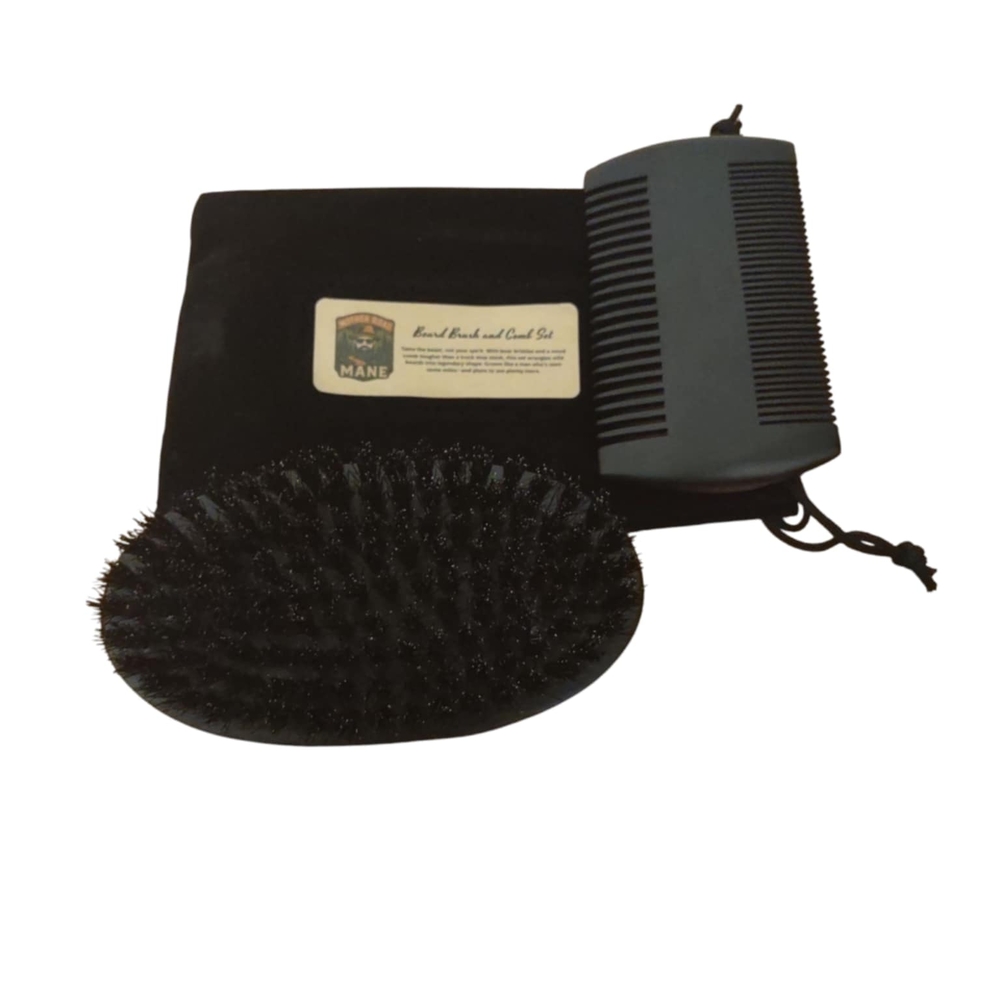 Mother Road Mane Premium Beard Brush and Comb Set